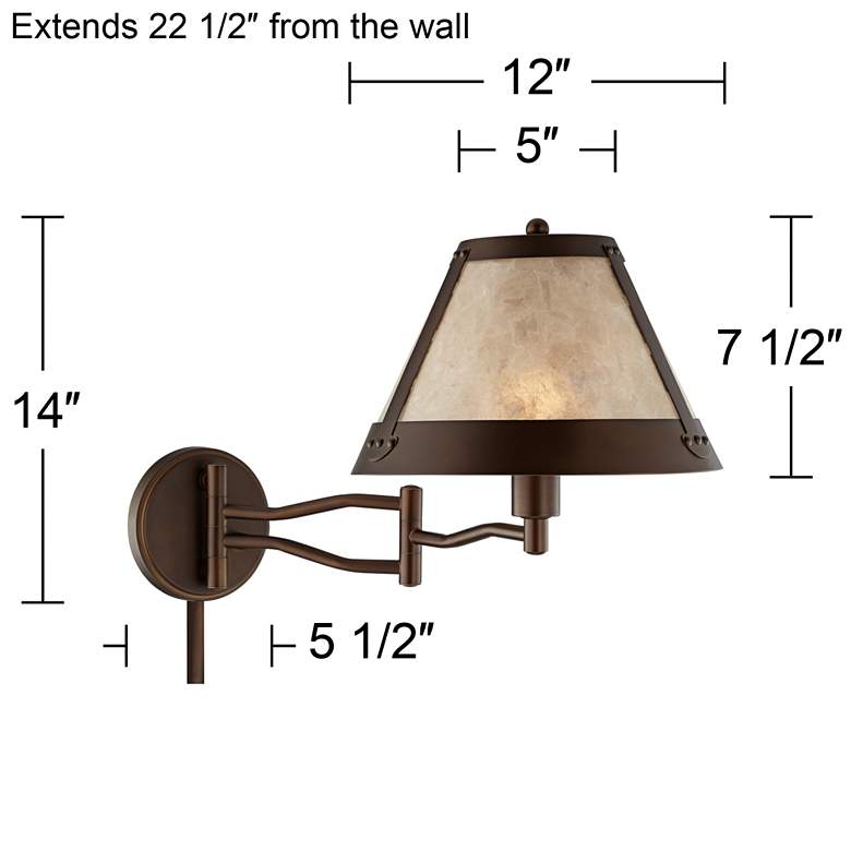 Image 7 Franklin Iron Samuel Mica Shade Plug-In Swing Arm Wall Lamp with Cord Cover more views