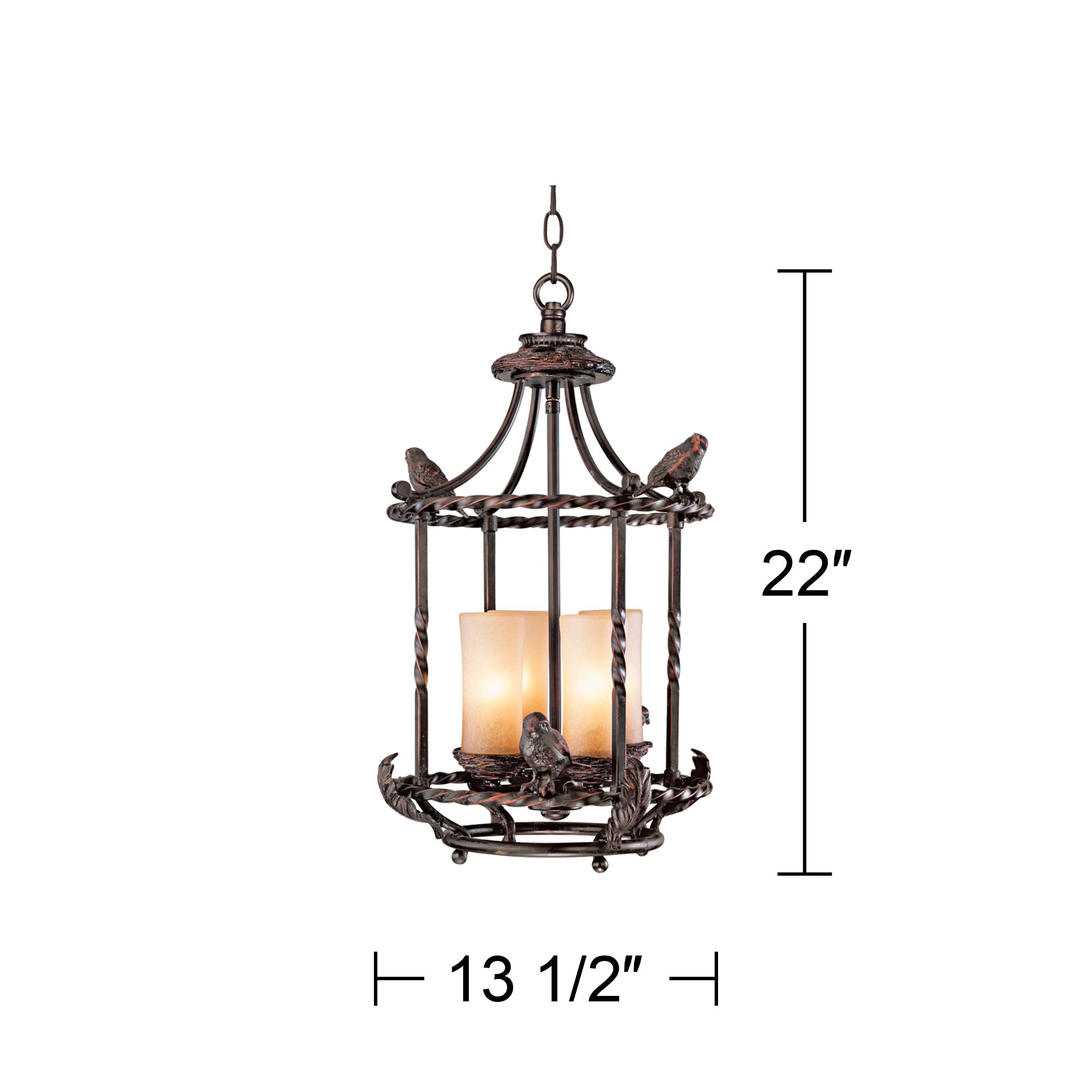 Franklin Iron Song Birds 13" Wide Pendant Indoor-Outdoor Chandelier in scene