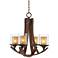 Franklin Iron Tafford 21" Wide Mahogany Curving 4-Light Chandelier
