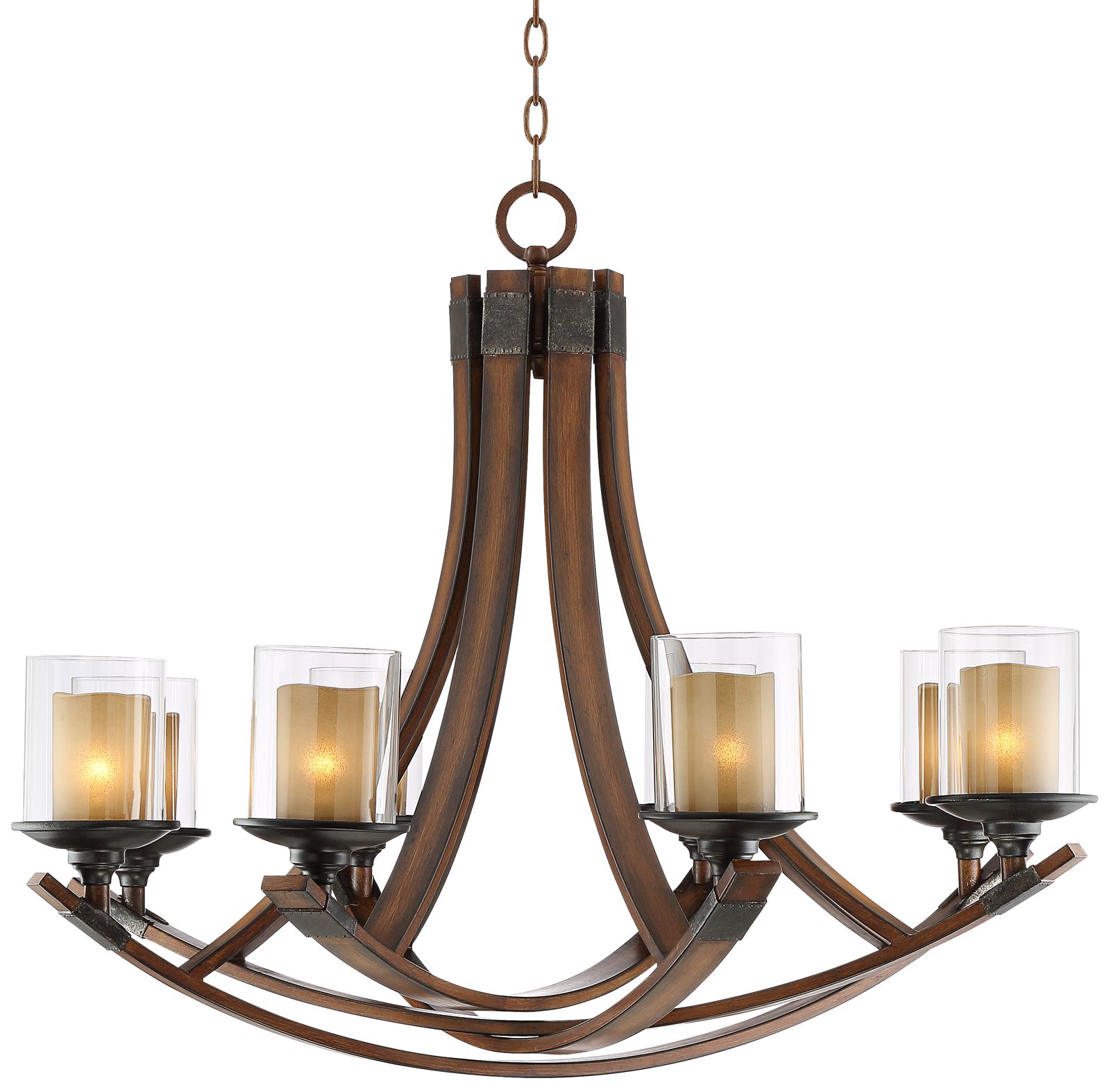 Tafford 37 3 4 Wide Mahogany Wood 8 Light Chandelier