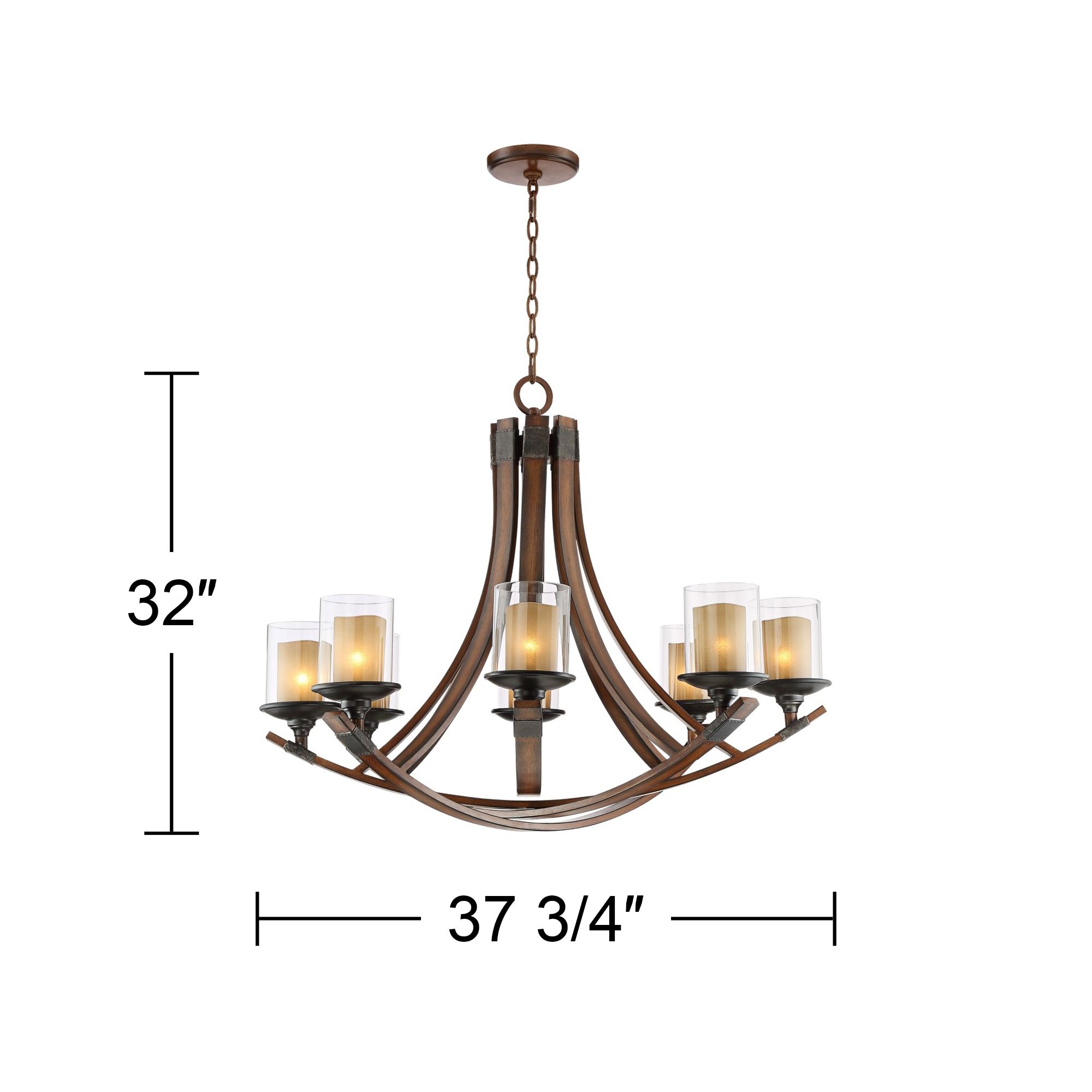 Watch A  Video About the Franklin Iron Tafford Mahogany 8 Light Double Glass Chandelier