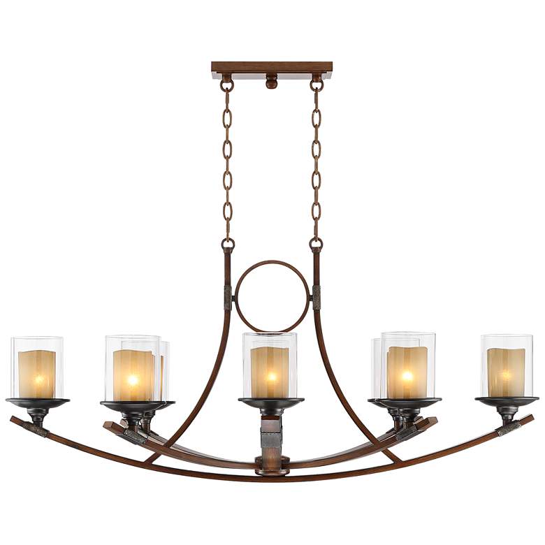 Image 2 Franklin Iron Tafford 43 1/4" Mahogany Kitchen Island Light Chandelier