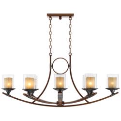 Franklin Iron Tafford 43 1/4" Mahogany Kitchen Island Light Chandelier