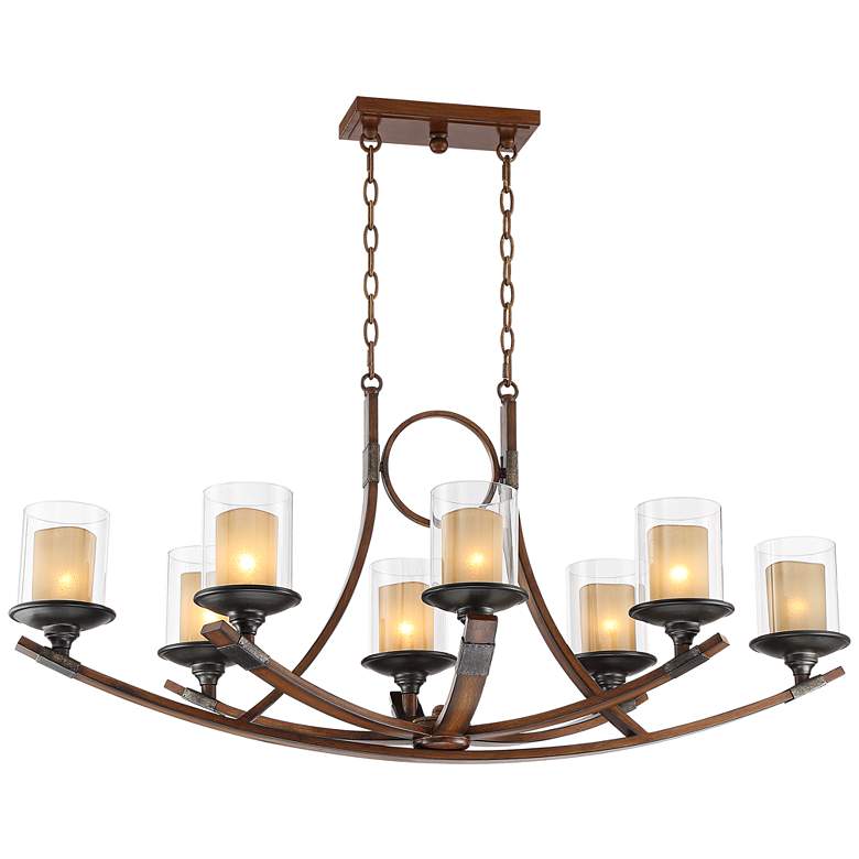 Image 7 Franklin Iron Tafford 43 1/4 inch Mahogany Kitchen Island Light Chandelier more views