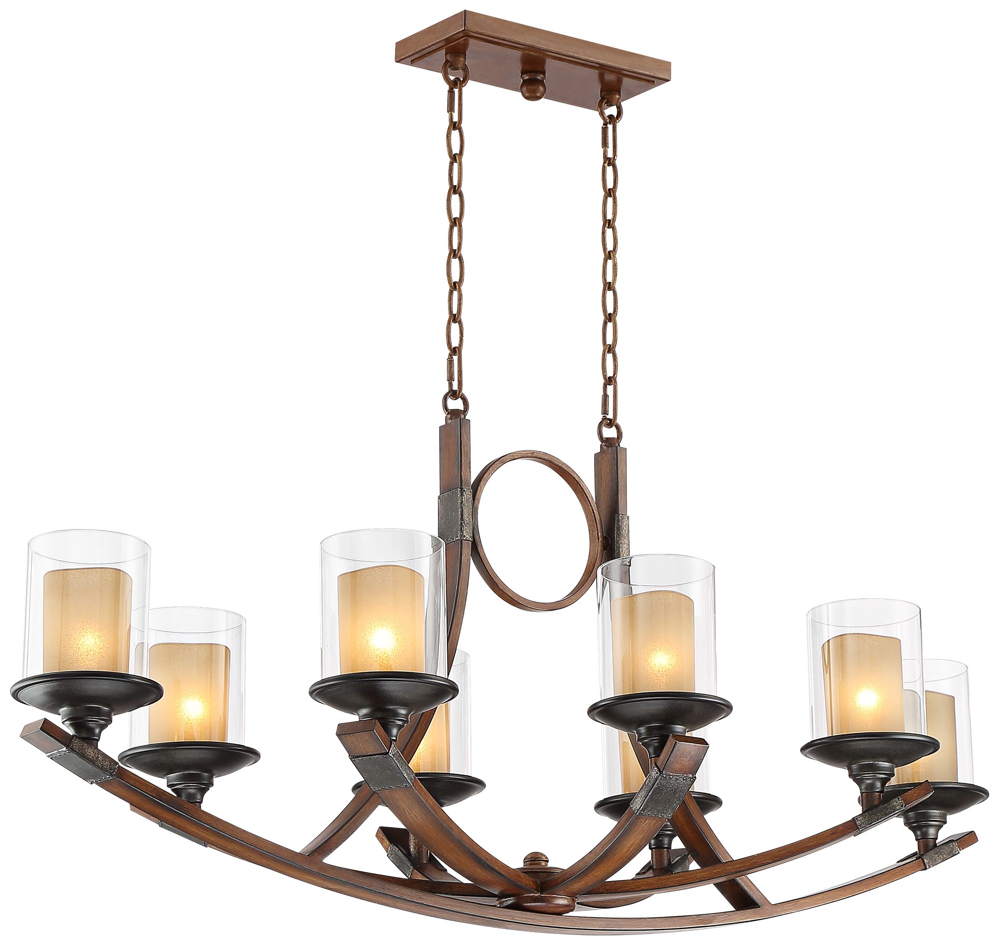 Franklin Iron Tafford 43 1/4" Mahogany Kitchen Island Light Chandelier