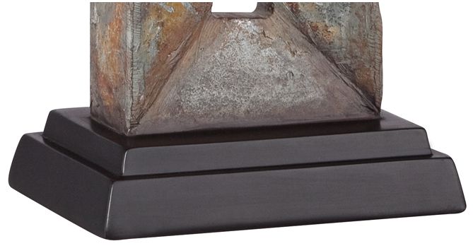 Image 5 Franklin Iron Tahoe 26" Rustic Modern Rectangle Faux Slate Table Lamp more views