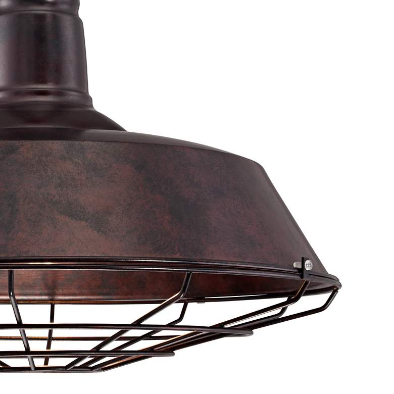 Image 3 Franklin Iron Tiedra Bronze 18 1/4" Wide Industrial Cage Pendant Light more views