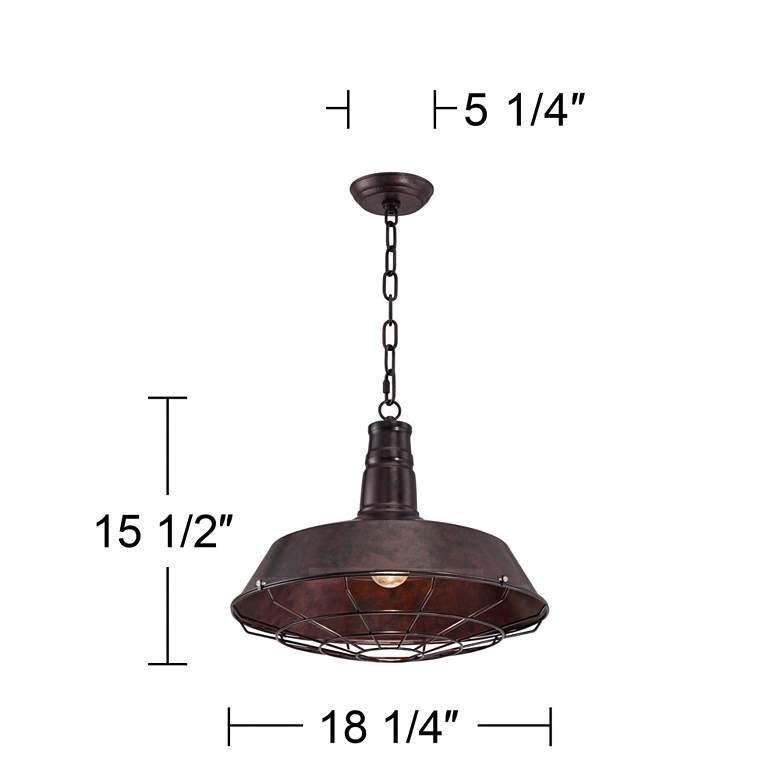Image 7 Franklin Iron Tiedra Bronze 18 1/4 inch Wide Industrial Cage Pendant Light more views