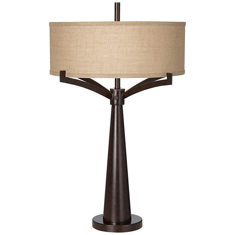 Image 2 Franklin Iron Tremont 31 1/2 inch Industrial Bronze Lamp with USB Dimmer