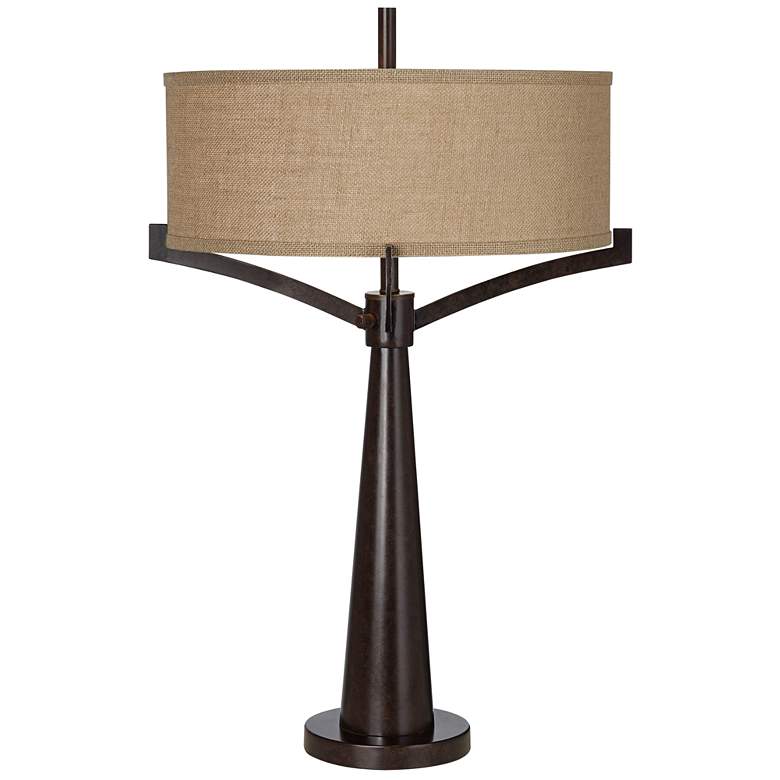 Image 7 Franklin Iron Tremont 31 1/2 inch Industrial Bronze Lamp with USB Dimmer more views