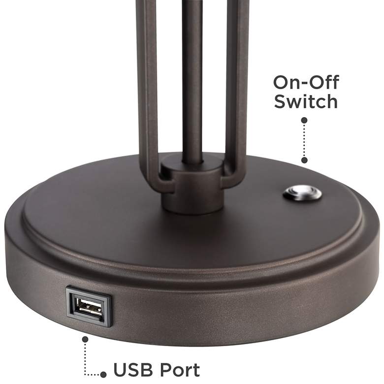 Image 5 Franklin Iron Turnbuckle Industrial Bronze Adjustable USB Desk Lamp more views