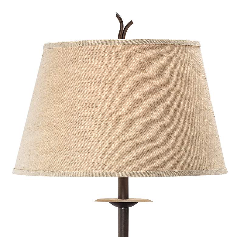 Image 4 Franklin Iron Twist 63 1/2" Metal and Walnut Tray Table Floor Lamp more views