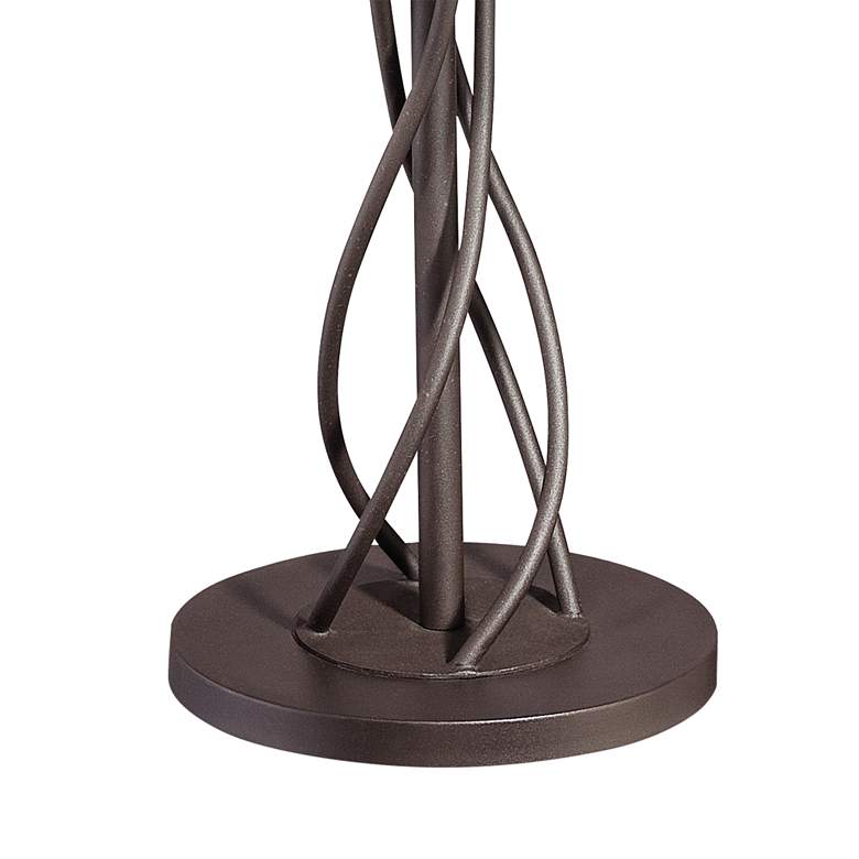 Image 6 Franklin Iron Twist 63 1/2" Metal and Walnut Tray Table Floor Lamp more views