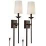 Franklin Iron Viola 23 3/4" Bronze Plug-In Wall Lamps with Cord Covers
