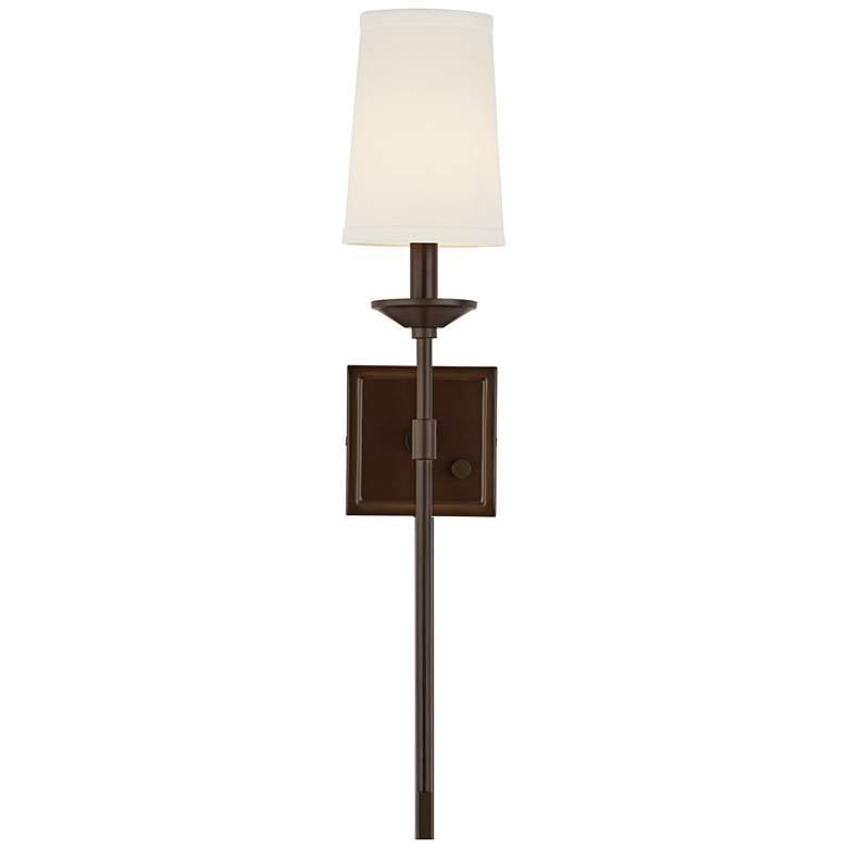 Image 5 Franklin Iron Viola 23 3/4 inch Bronze Plug-In Wall Lamps with Cord Covers more views