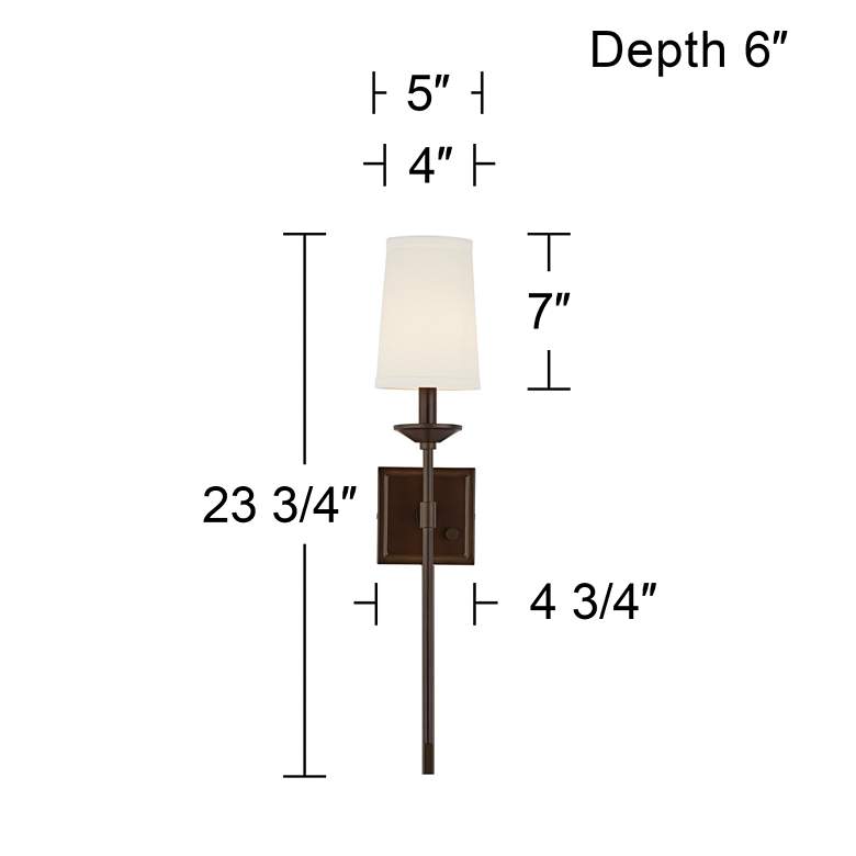 Image 7 Franklin Iron Viola 23 3/4 inch Bronze Plug-In Wall Lamps with Cord Covers more views