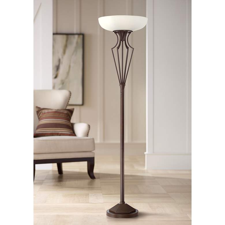 Image 1 Franklin Iron Volero 73" Light Blaster 4-Light Torchiere Floor Lamp