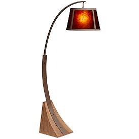Image2 of Franklin Iron Work Oak River 66 1/2" Rust and Mica Arc Floor Lamp