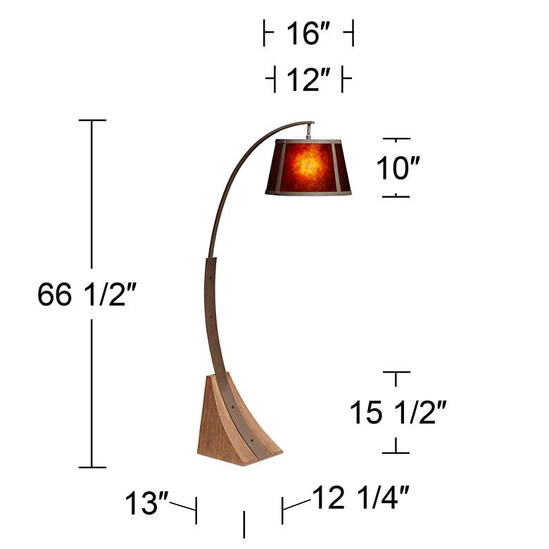 Image 7 Franklin Iron Work Oak River 66 1/2 inch Rust and Mica Arc Floor Lamp more views