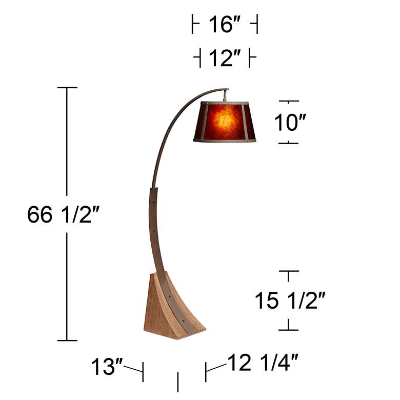 Image 7 Franklin Iron Work Oak River 66 1/2" Rust and Mica Arc Floor Lamp more views