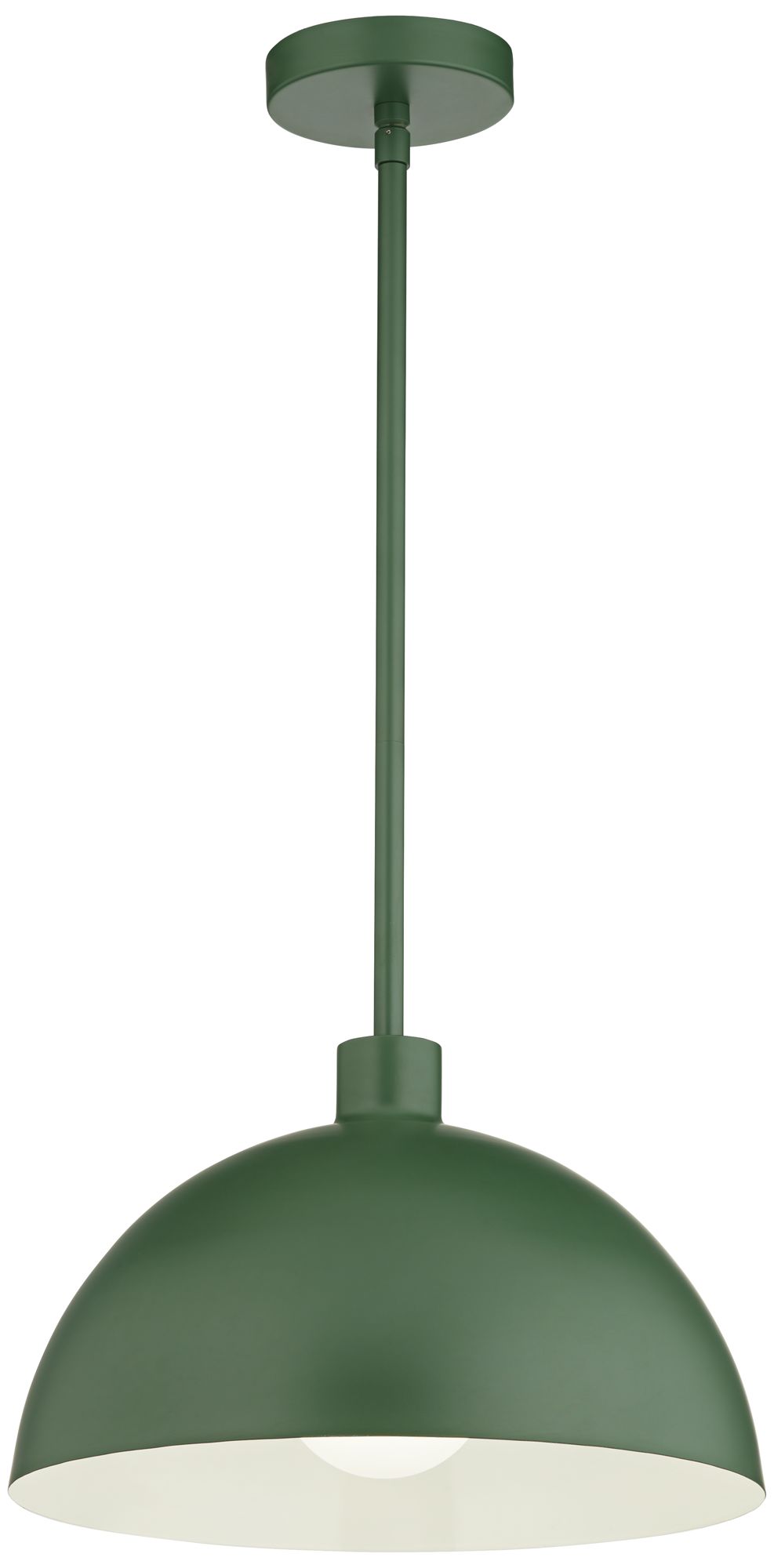 Image Franklin Iron Works 14" Wide Industrial Green Dome Metal Pendant Light