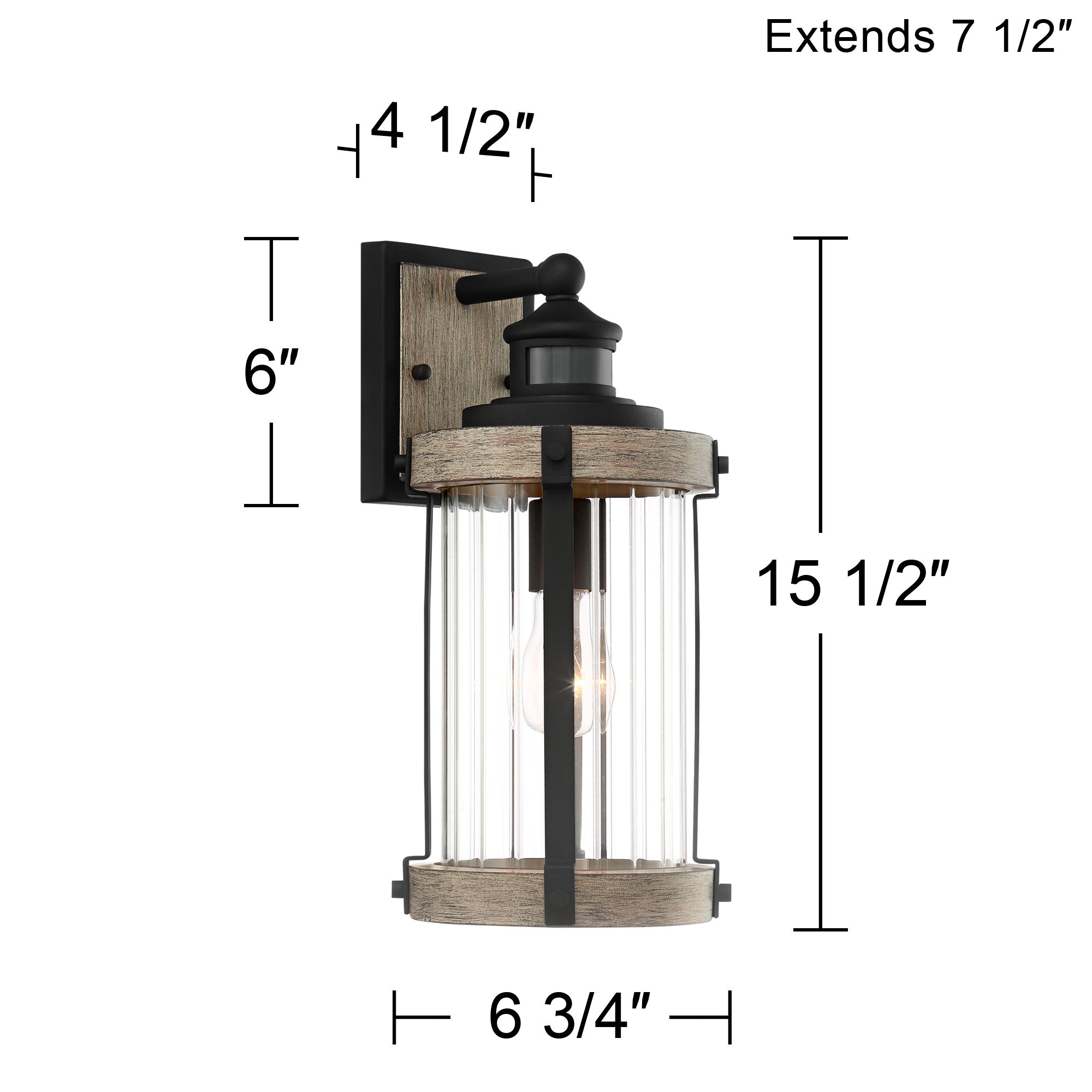 Franklin Iron Works 15 1/2" Gray Dual-Bright Motion Sensor Outdoor Lt