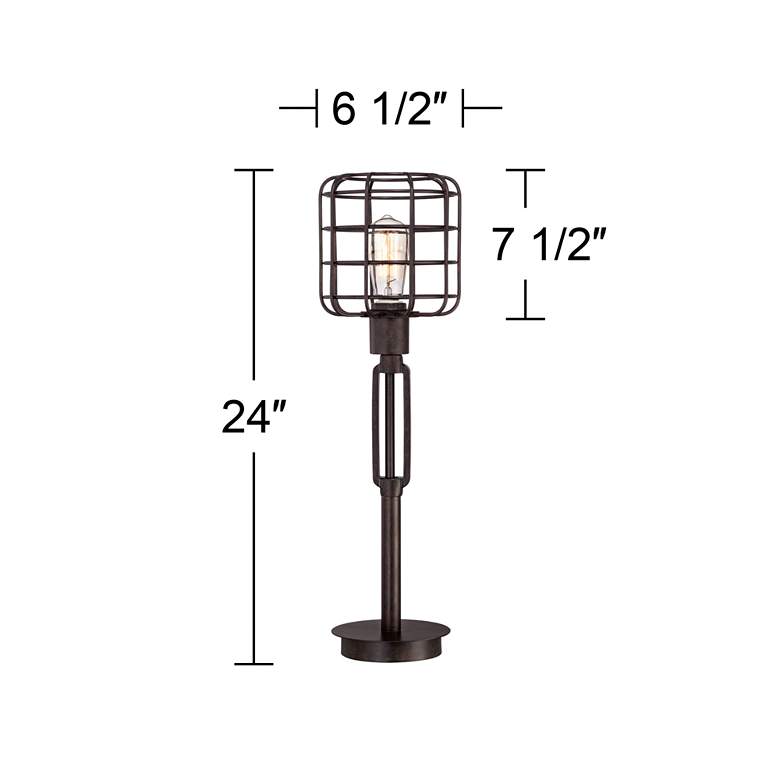 Image 7 Franklin Iron Works 24" Bronze Industrial Cage Accent Lamp more views