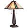 Franklin Iron Works 25" Mission Bronze Tiffany-Style Glass Table Lamp