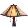 3_Franklin Iron Works 25" Mission Bronze Tiffany-Style Glass Table Lamp more views