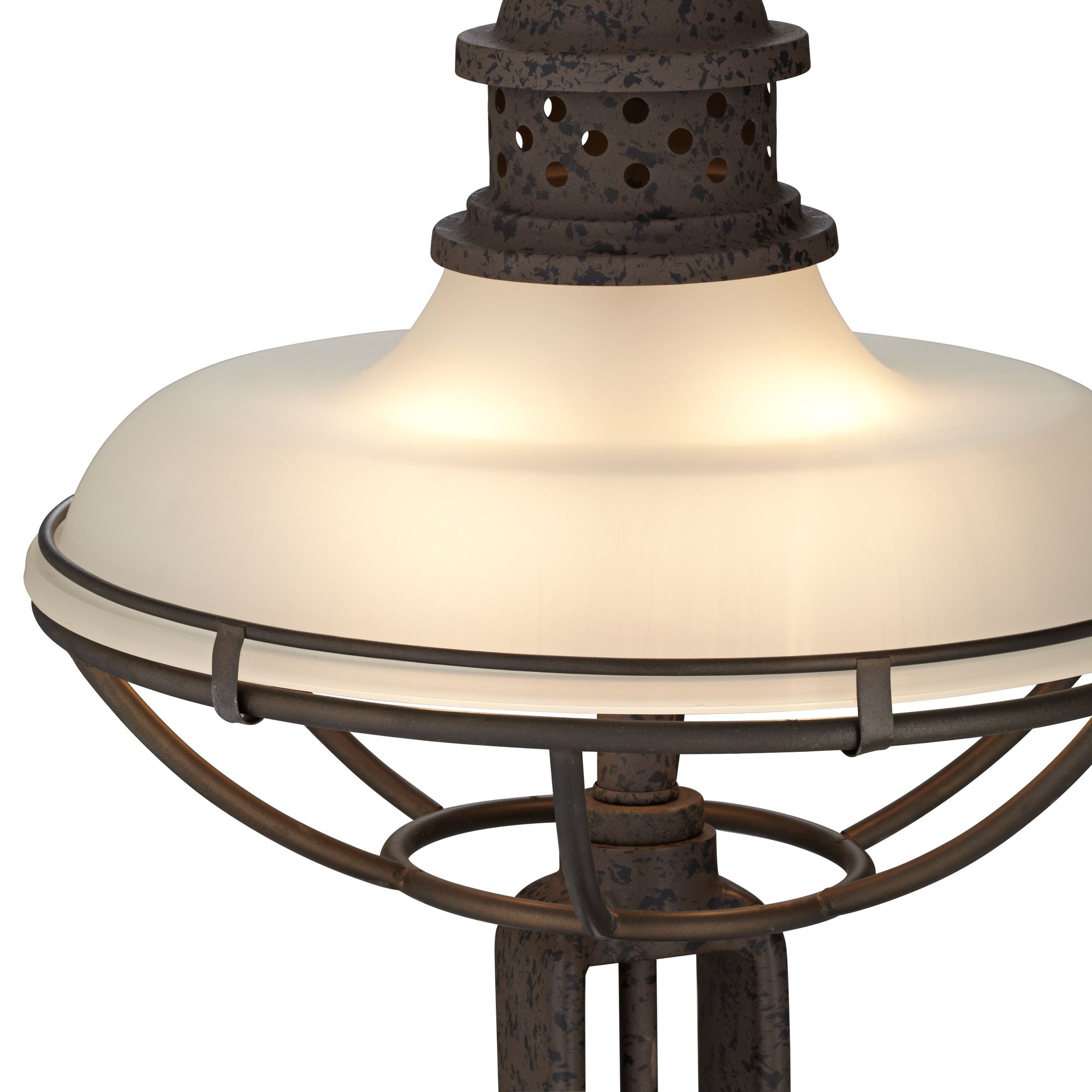 Image 5 Franklin Iron Works 26 1/2" Dome Glass And Metal Industrial Table Lamp more views