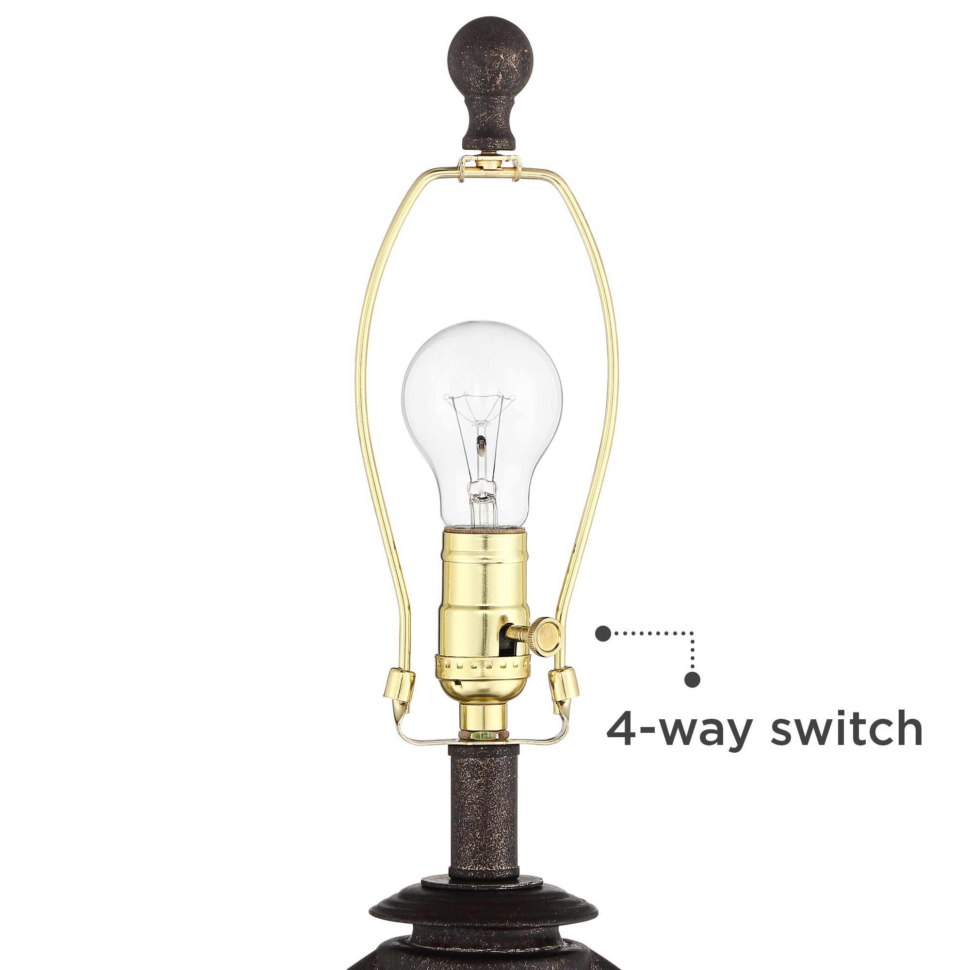 Image 3 Franklin Iron Works 26 1/4" Rustic Miner Lamps Set with Acrylic Risers more views