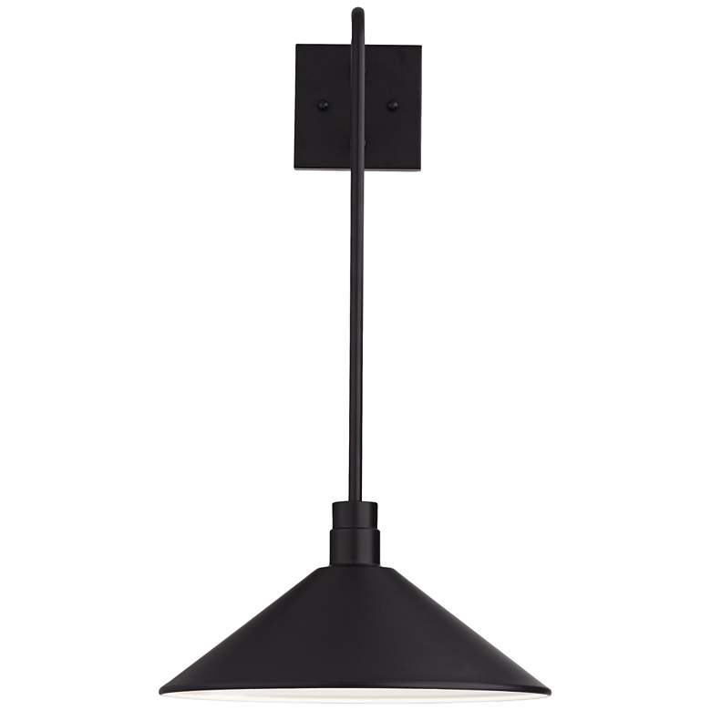 Image 2 Franklin Iron Works 26" Matte Black Industrial Plug-In Wall Sconce more views
