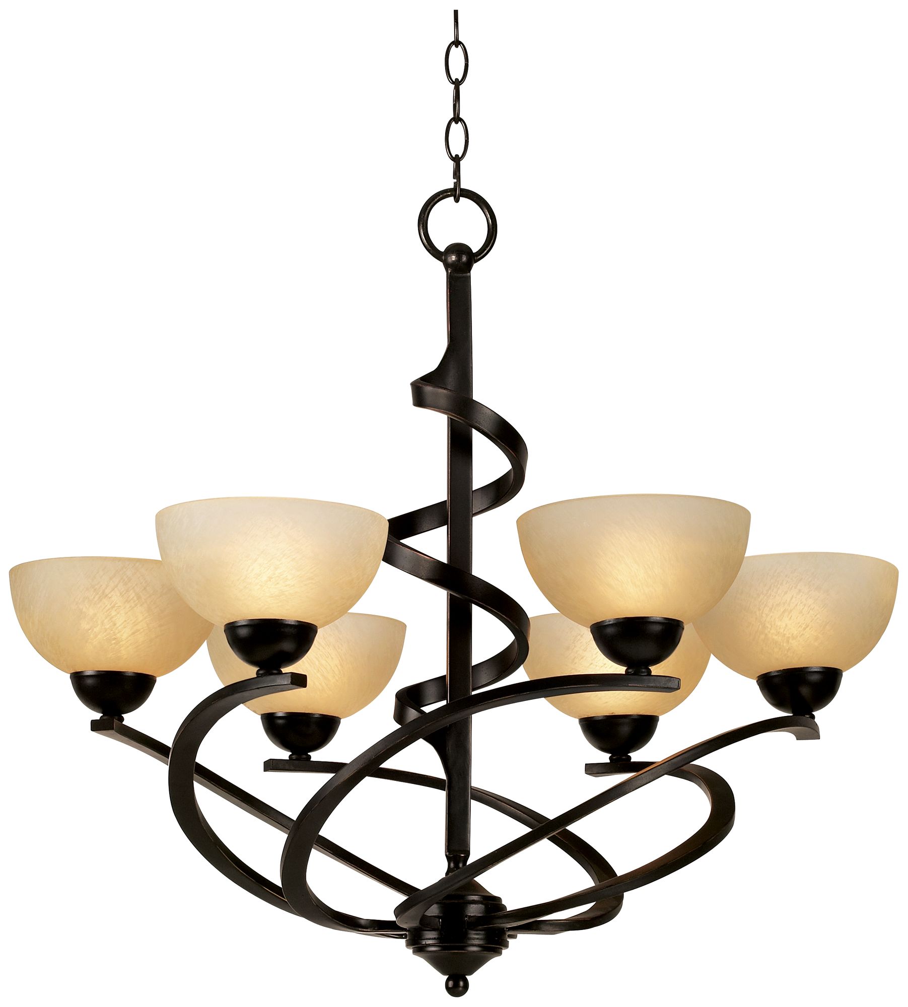 Image 3 Franklin Iron Works 27 1/2"W Bronzeador Dark Mocha Ribbon Chandelier