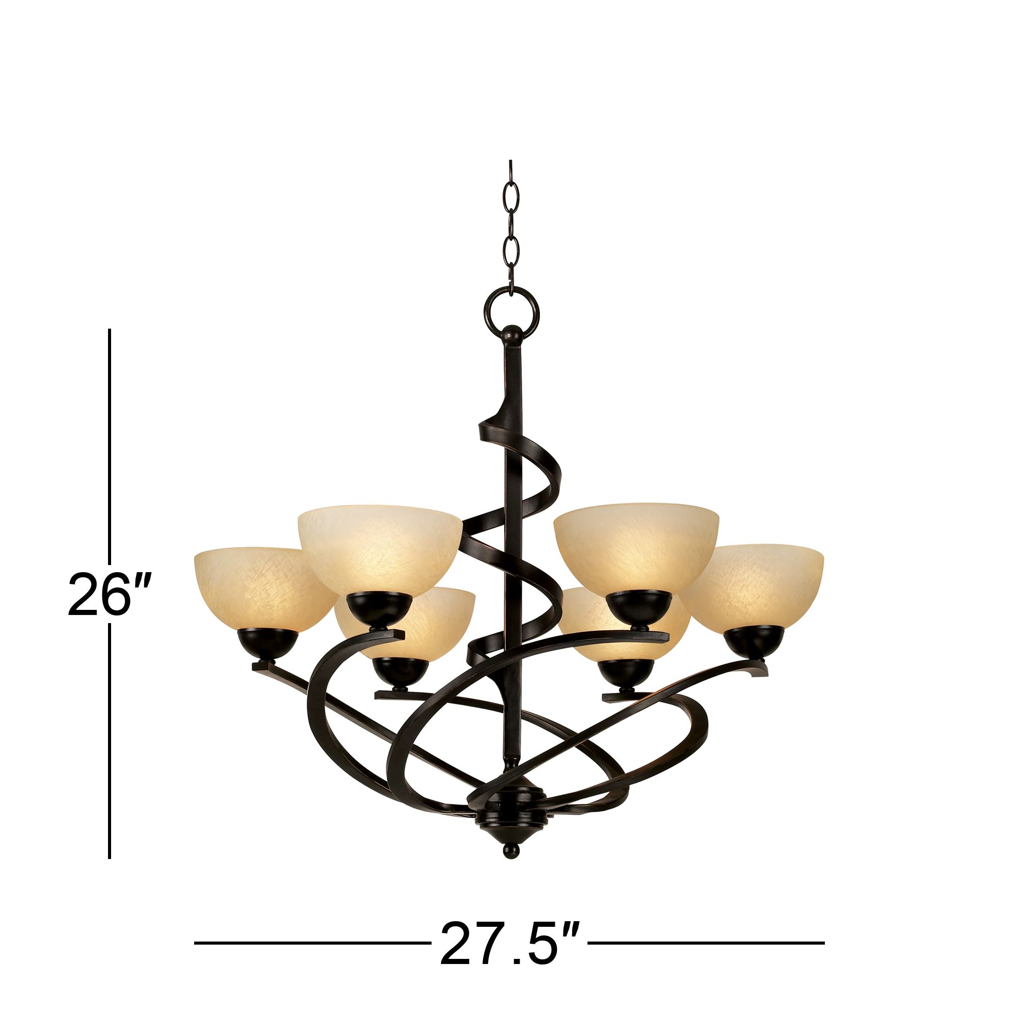 Image 7 Franklin Iron Works 27 1/2"W Bronzeador Dark Mocha Ribbon Chandelier more views