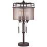 Franklin Iron Works 28 3/4" Industrial Cage 3-Light Metal Table Lamp in scene