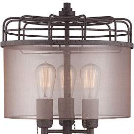 Image5 of Franklin Iron Works 28 3/4" Industrial Cage 3-Light Metal Table Lamp more views