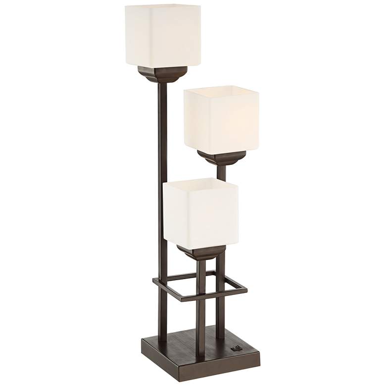 Image 7 Franklin Iron Works 29 1/2" Bronze 3-Light USB Accent Table Lamp more views