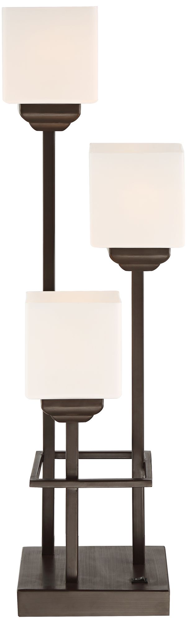 Franklin Iron Works 29 1/2" Bronze 3-Light  USB Accent Table Lamp