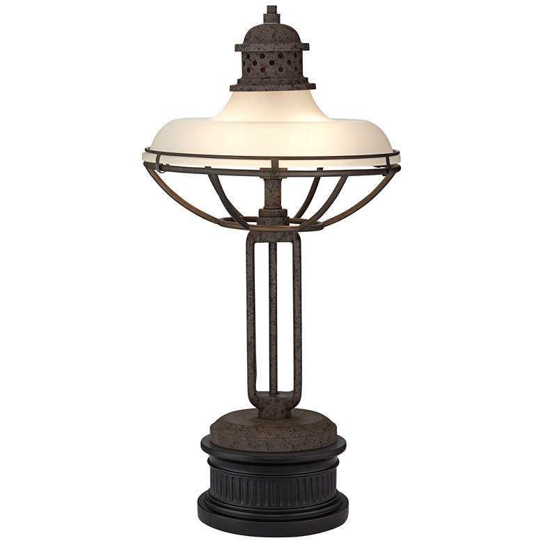 Image 1 Franklin Iron Works 30 3/4" Industrial 2-Light Lamp with Black Riser