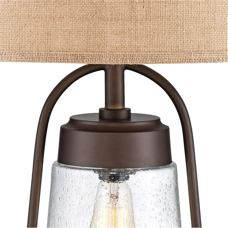 Image 5 Franklin Iron Works 31 inch Industrial Lantern Table Lamp with Night Light more views