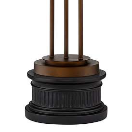 Image5 of Franklin Iron Works 33" Bronze Metal Table Lamp with Black Round Riser more views