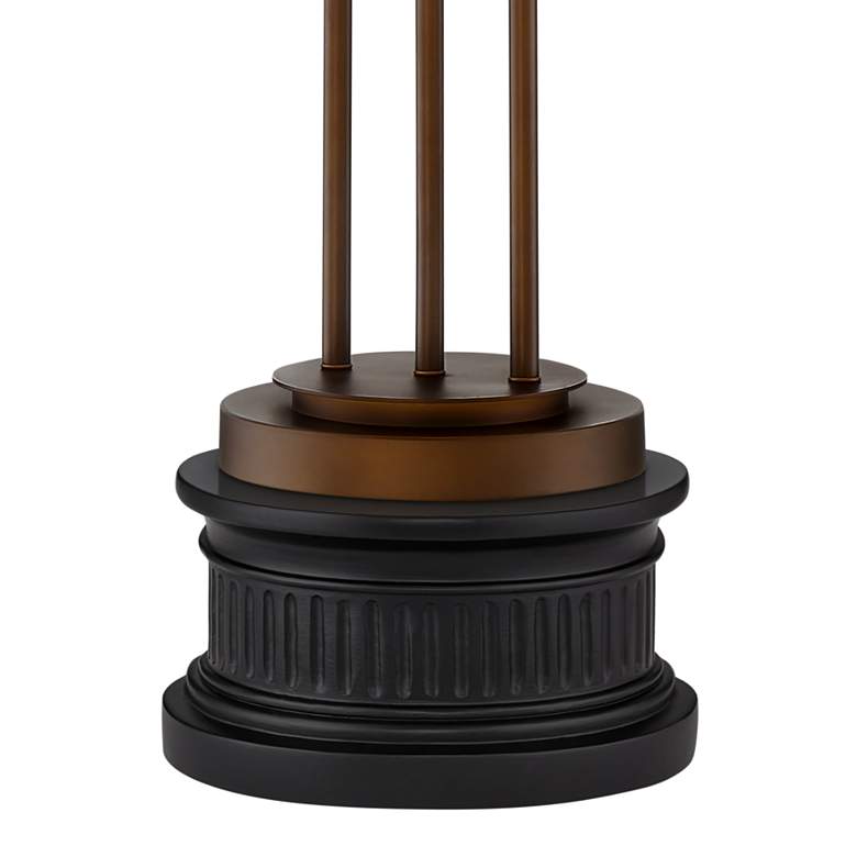 Image 5 Franklin Iron Works 33 inch Bronze Metal Table Lamp with Black Round Riser more views