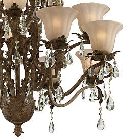Image3 of Franklin Iron Works 39" Roman Bronze and Crystal Tiered Chandelier more views