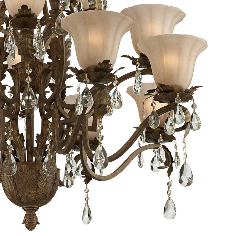 Image 3 Franklin Iron Works 39 inch Roman Bronze and Crystal Tiered Chandelier more views