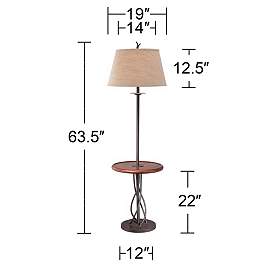 Image5 of Franklin Iron Works 63 1/2" Twist Base Wood Table Floor Lamps Set of 2 more views