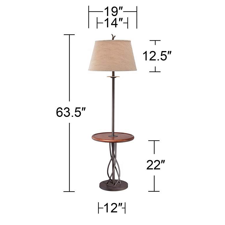 Image 5 Franklin Iron Works 63 1/2" Twist Base Wood Table Floor Lamps Set of 2 more views