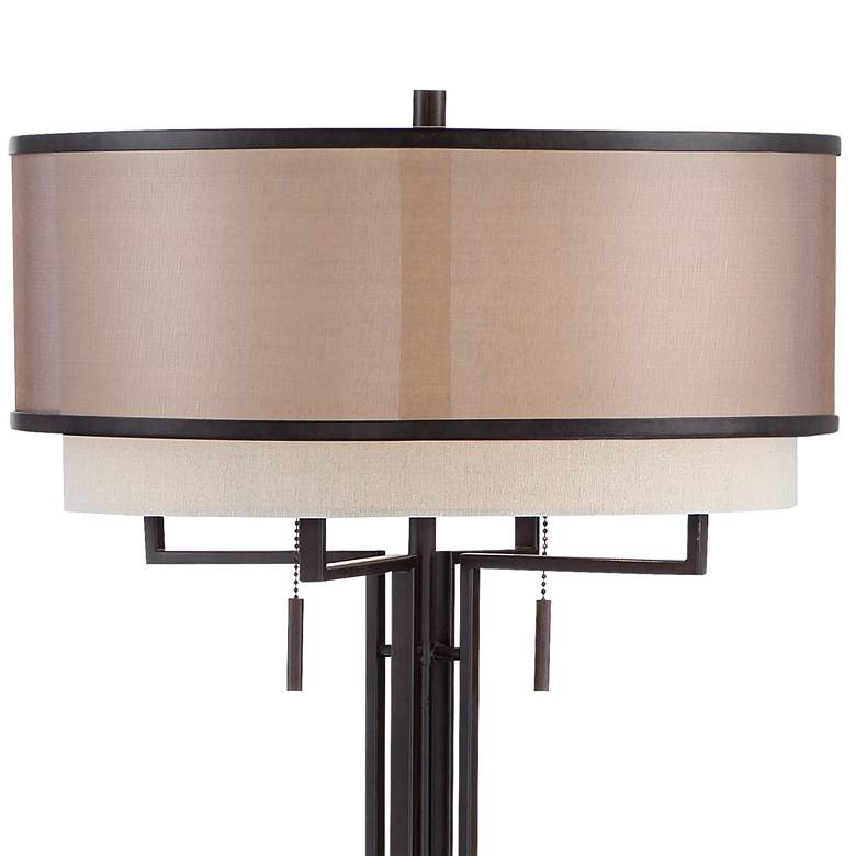 Image 5 Franklin Iron Works Alamo 62" Bronze Double Shade Floor Lamp more views
