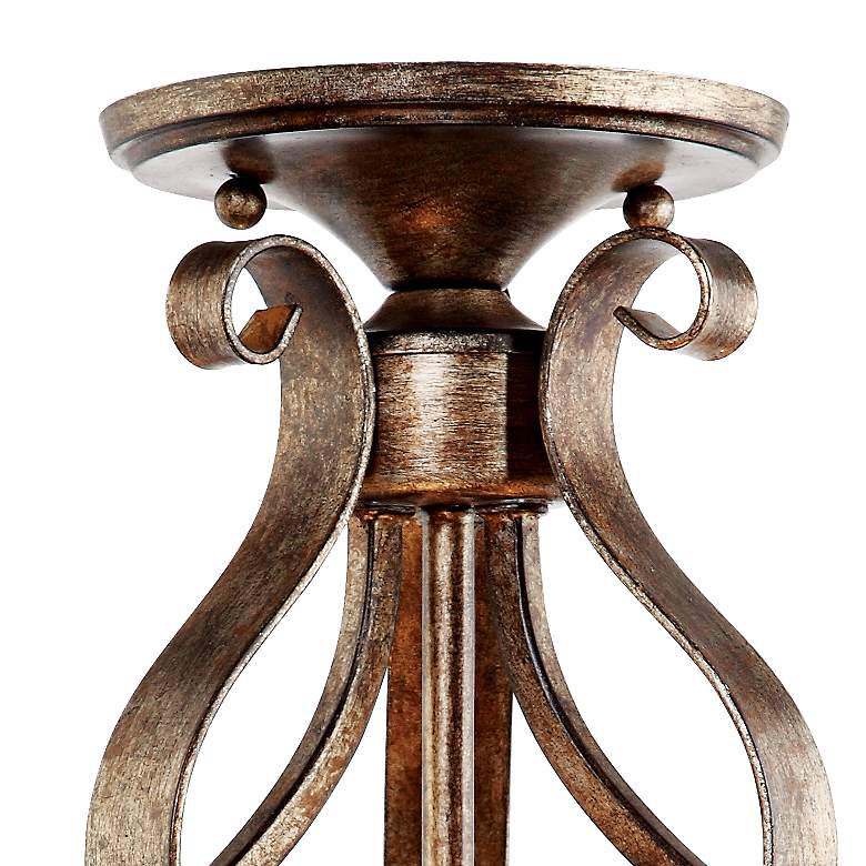 Image 5 Franklin Iron Works Amber Scroll 20 1/4" Wide Art Glass Ceiling Light more views