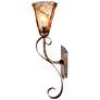 Franklin Iron Works Amber Scroll 23 1/2" Glass Bronze Wall Sconces Set