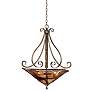 2_Franklin Iron Works Amber Scroll 24 3/4" Artisan Glass Pendant Light